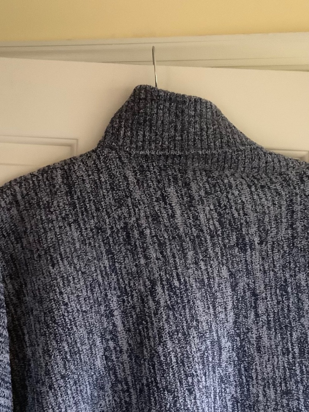Barefoot Dreams CozyChic Point Dume Poncho Heather Indigo-Dove Gray OS - Picture 11 of 15